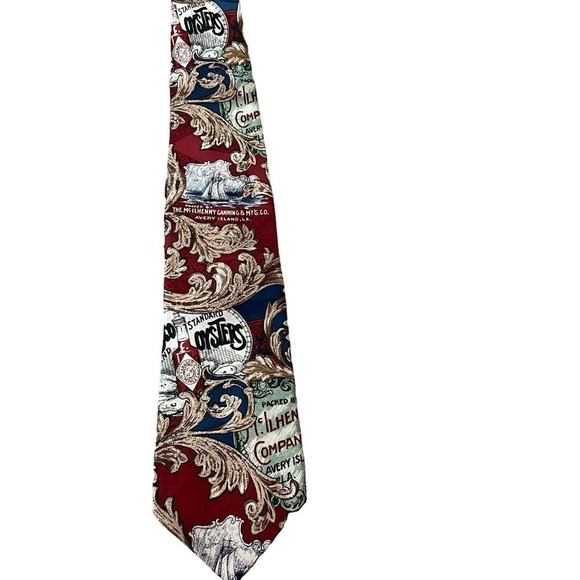 Tabasco Mens Necktie Tie Silk Hot Sauce Louisiana - Picture 1 of 3